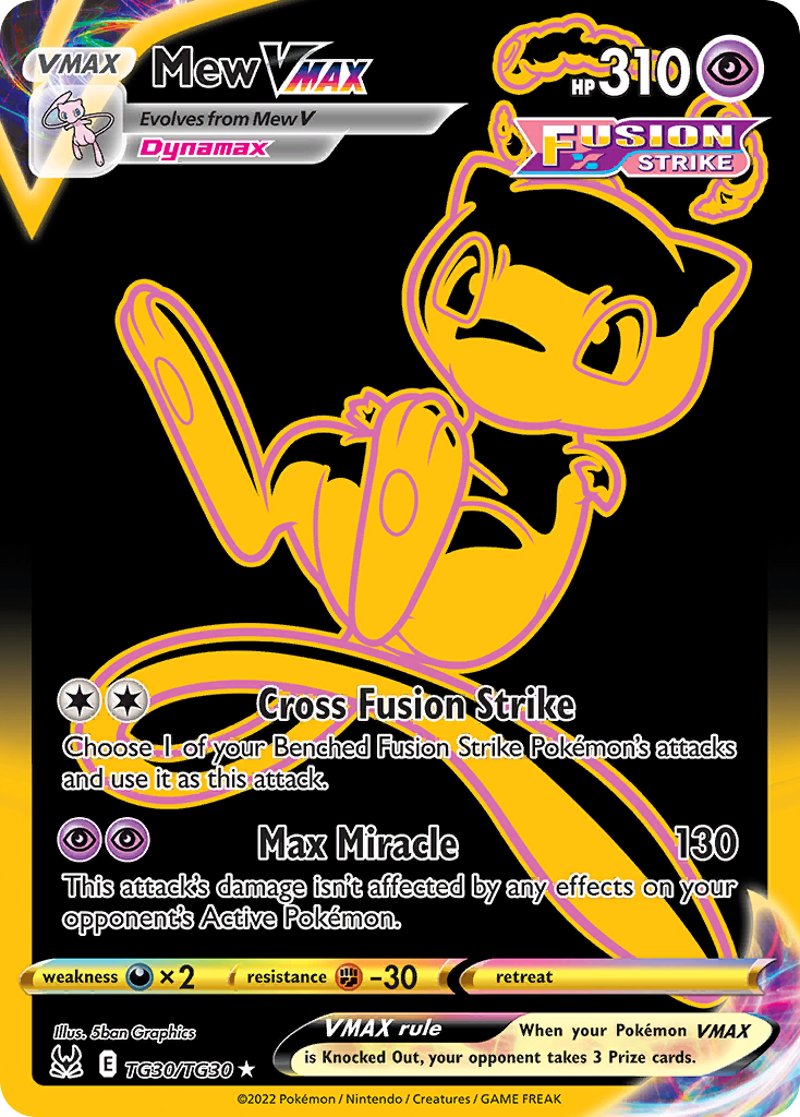 Mew VMAX TG30 Rare Secret card from Lost Origin Trainer Gallery