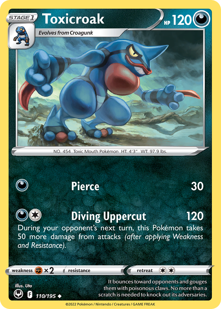 Toxicroak 110/195 Uncommon card from Silver Tempest