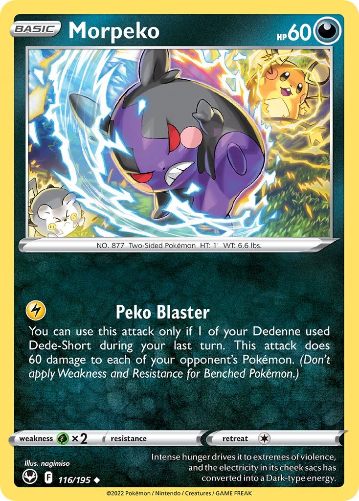 Morpeko 116 Uncommon card from Silver Tempest