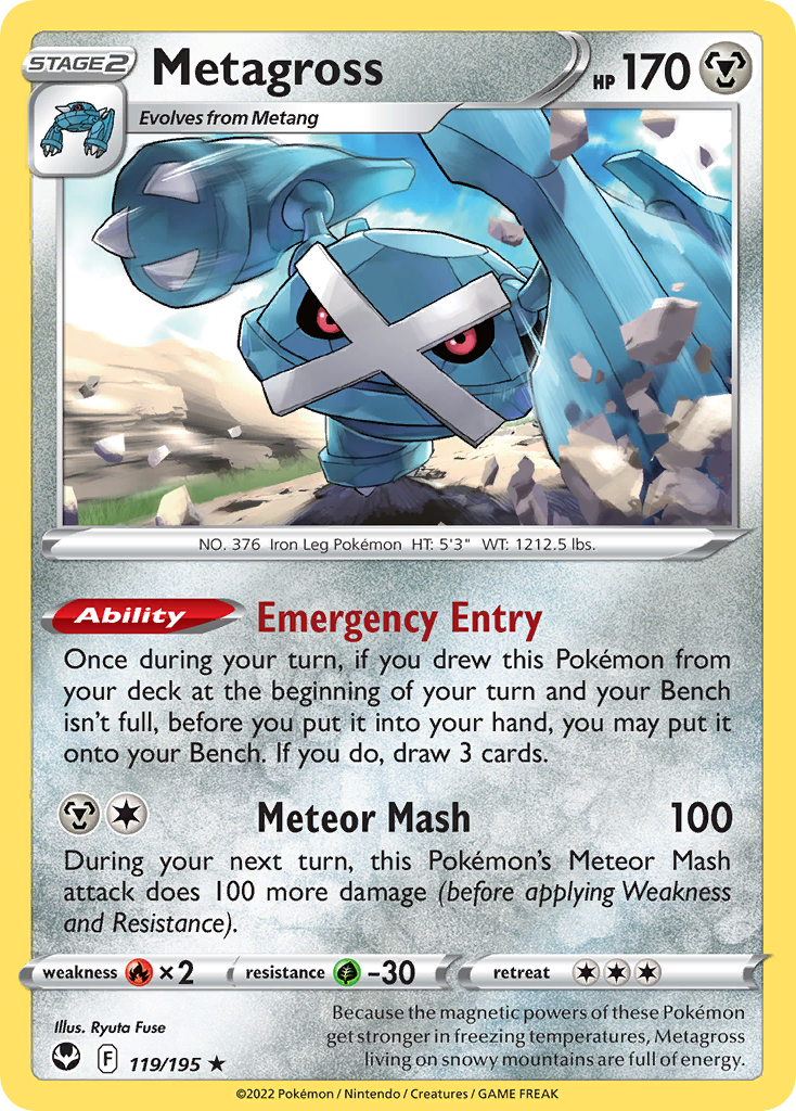 Metagross 119/195 Rare Holo card from Silver Tempest
