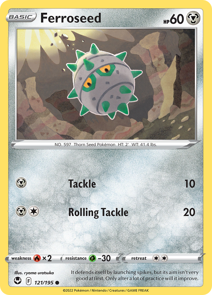Ferroseed 121 Common card from Silver Tempest