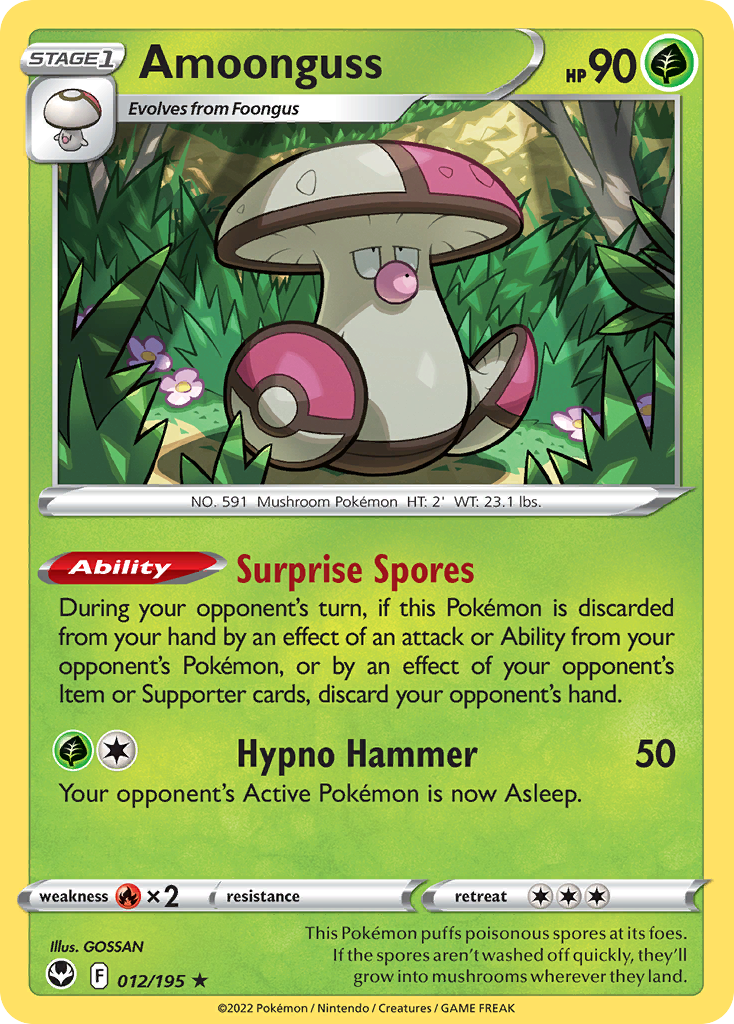 Amoonguss 12/195 Rare card from Silver Tempest