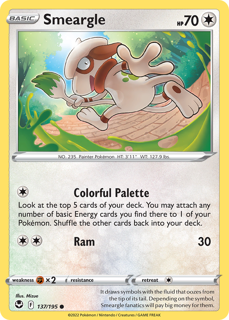 Smeargle 137 Common card from Silver Tempest