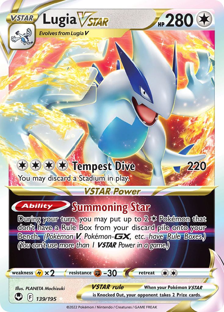 Lugia VSTAR 139/195 Rare Holo VSTAR card from Silver Tempest