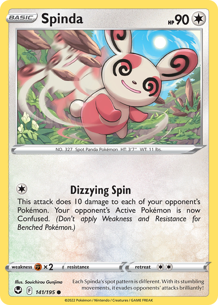 Spinda 141 Common card from Silver Tempest