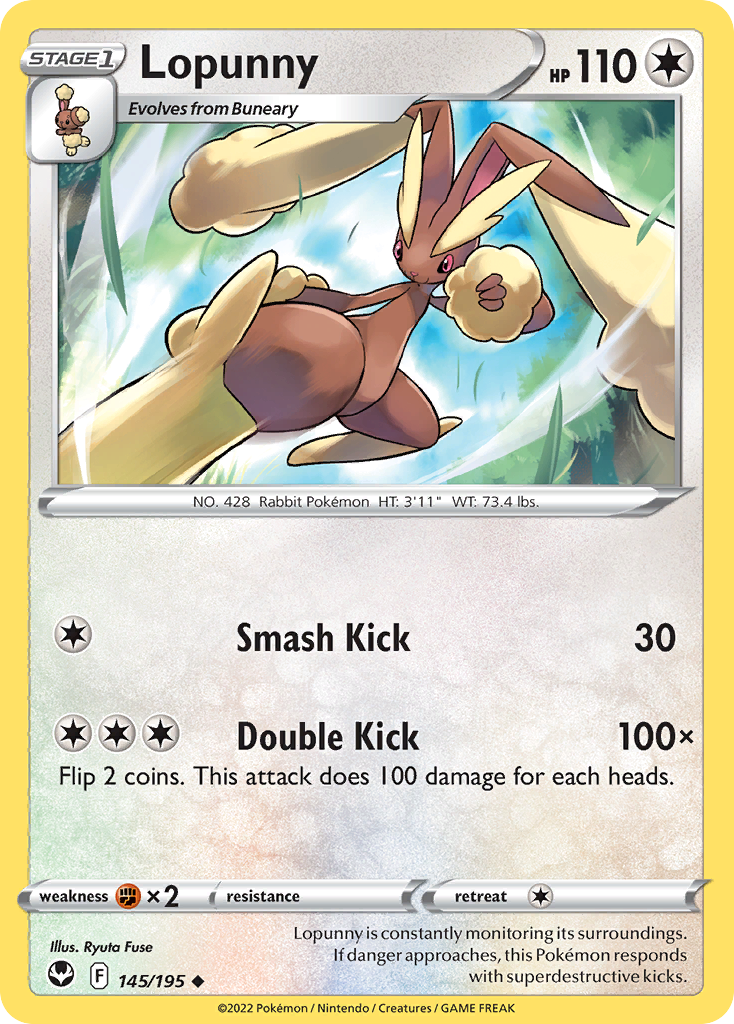 Lopunny 145/195 Uncommon card from Silver Tempest