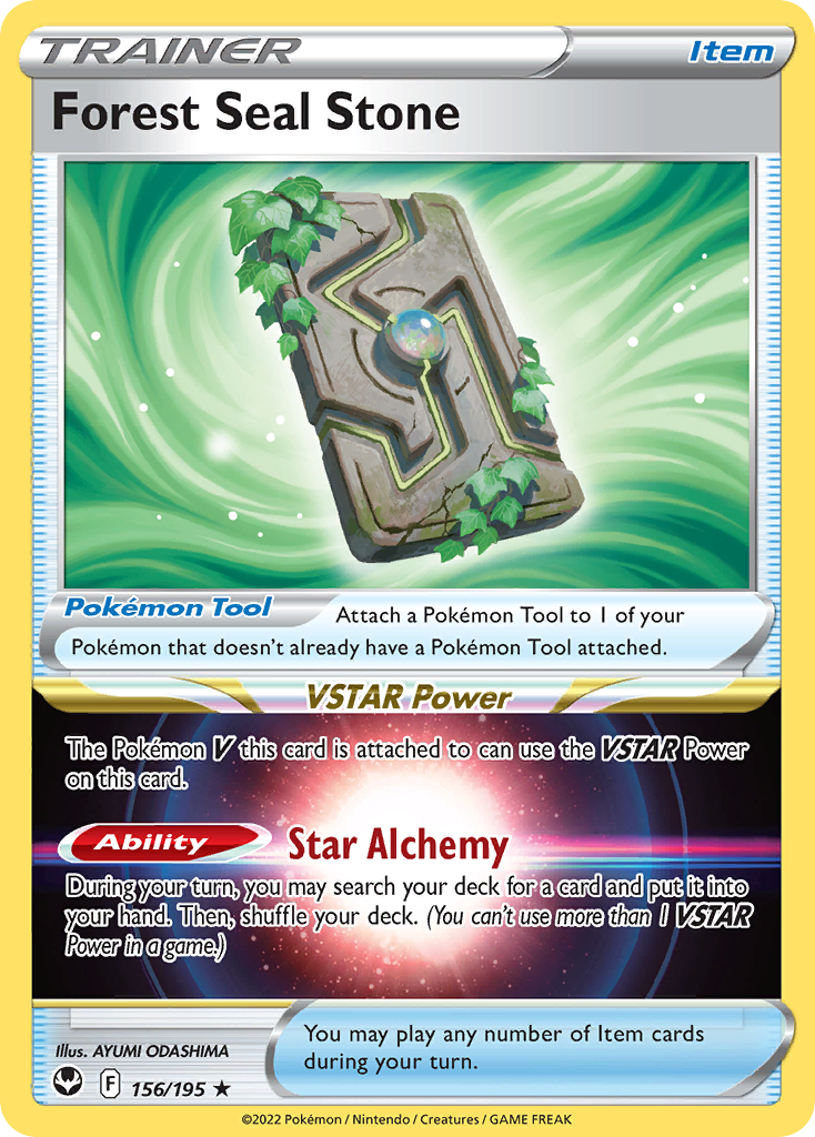 Forest Seal Stone 156 Rare Holo card from Silver Tempest