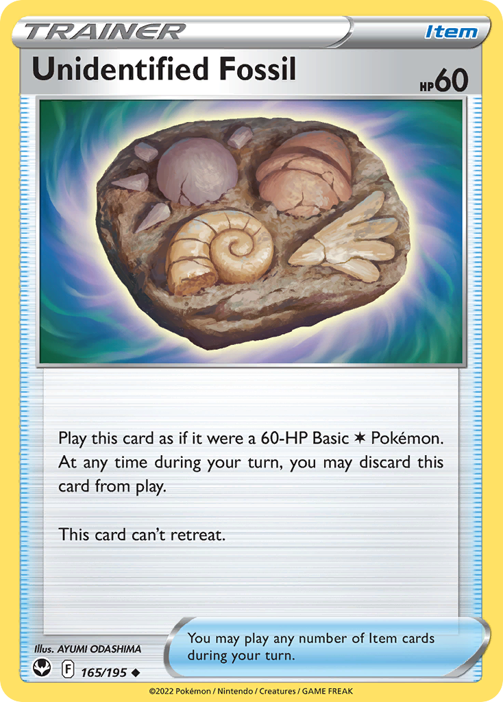 Unidentified Fossil 165 Uncommon card from Silver Tempest