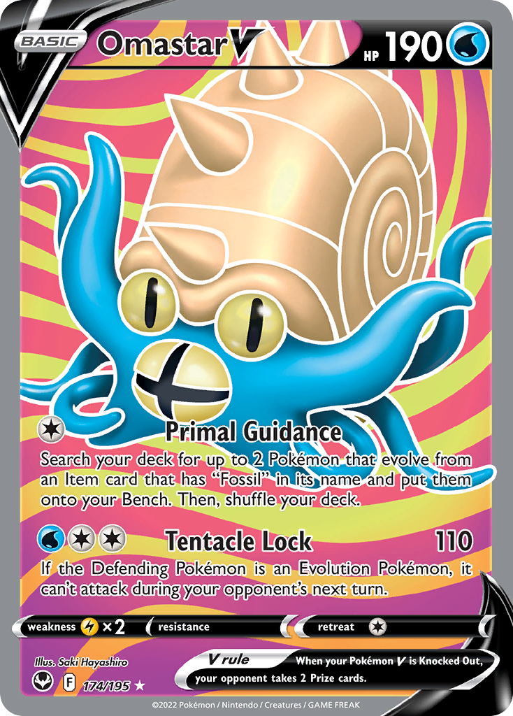 Omastar V 174 Rare Ultra card from Silver Tempest