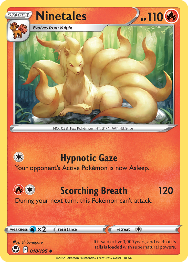 Ninetales 18/195 Uncommon card from Silver Tempest