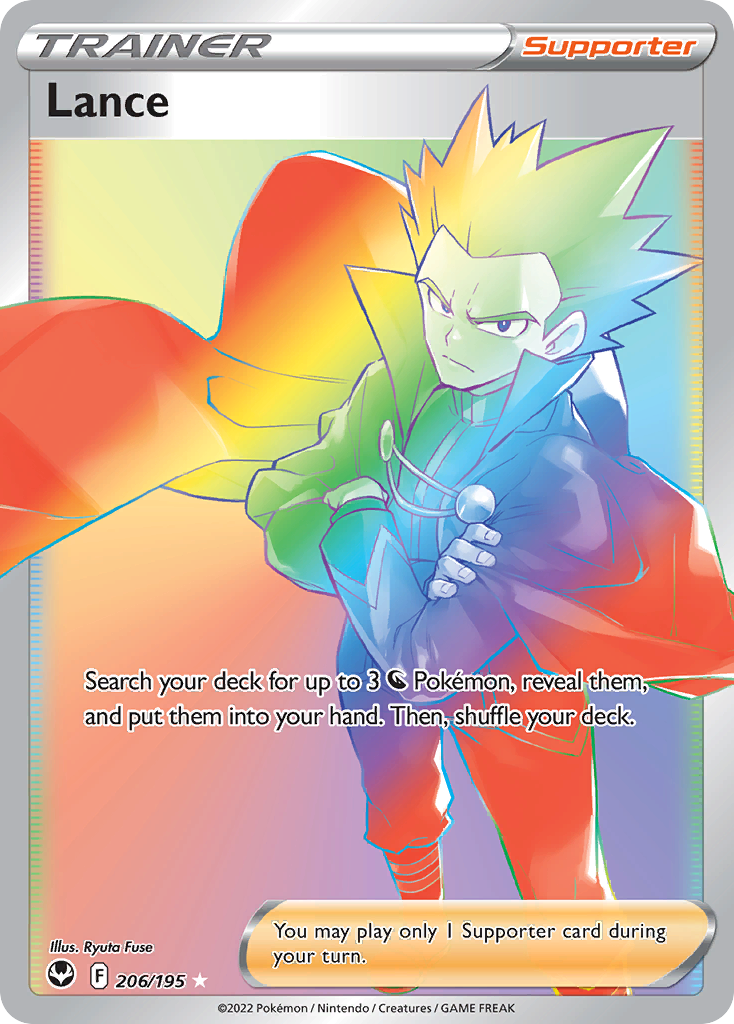 Lance 206 Rare Rainbow card from Silver Tempest