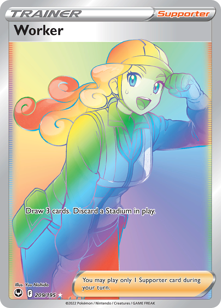 Worker 209 Rare Rainbow card from Silver Tempest