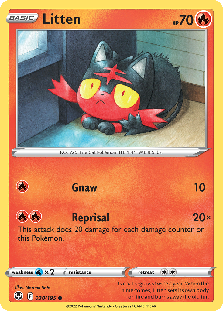 Litten 30/195 Common card from Silver Tempest
