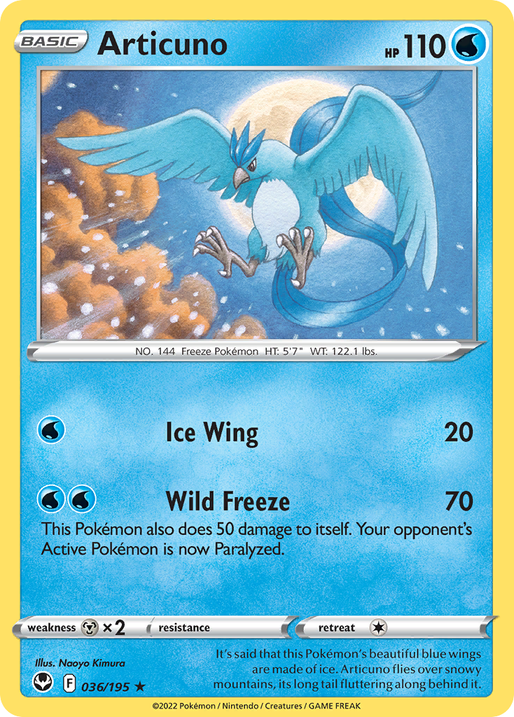 Articuno 36/195 Rare Holo card from Silver Tempest