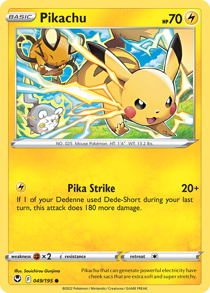 Pikachu 49 Common card from Silver Tempest