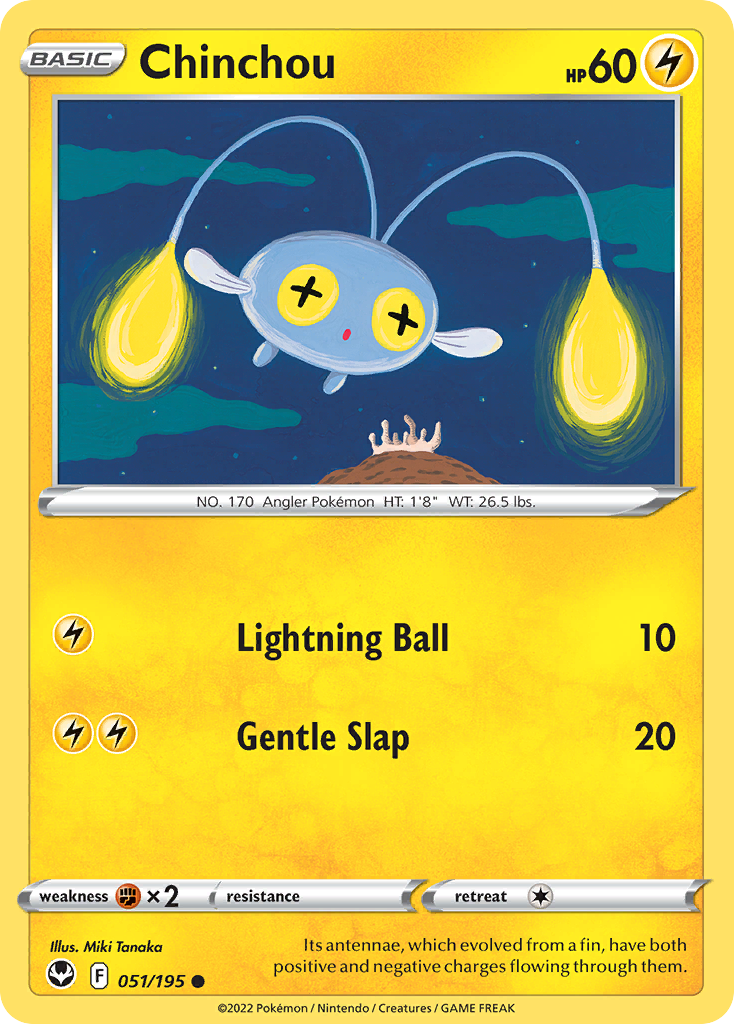 Chinchou 51 Common card from Silver Tempest