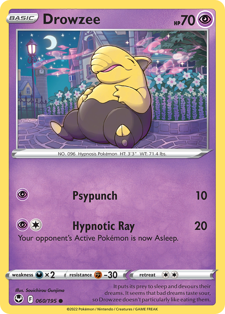Drowzee 60 Common card from Silver Tempest