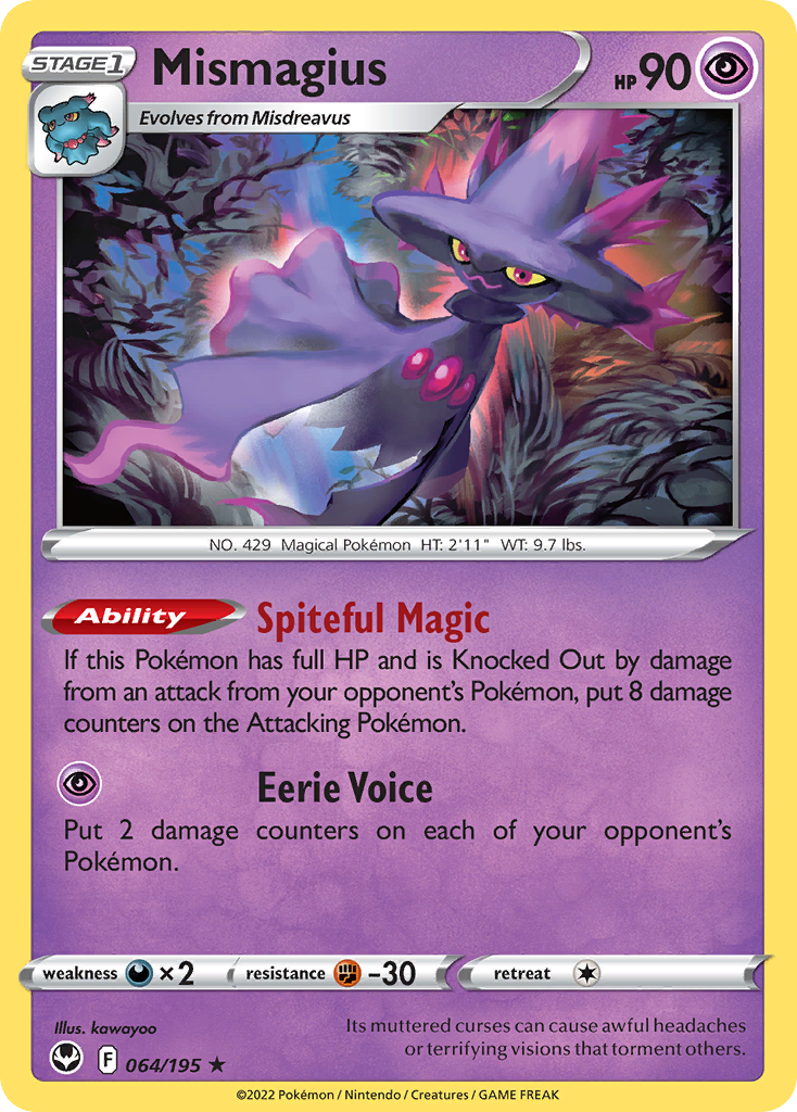 Mismagius 64 Rare card from Silver Tempest