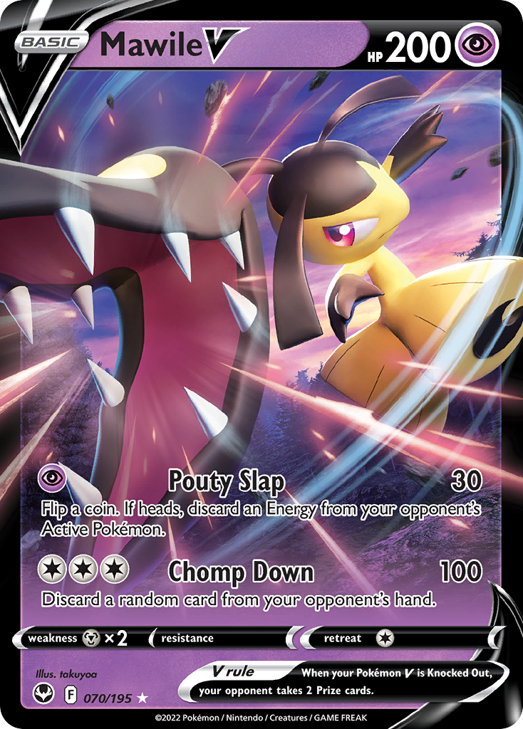 Mawile V 70 Rare Holo V card from Silver Tempest