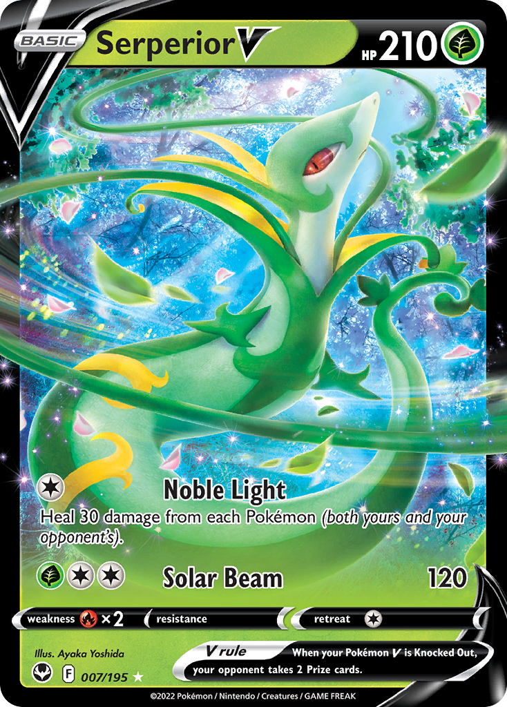 Serperior V 7 Rare Holo V card from Silver Tempest