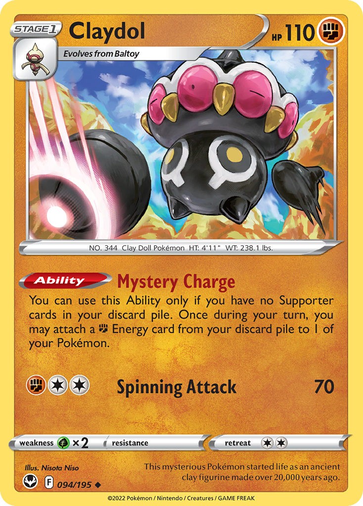 Claydol 94 Uncommon card from Silver Tempest