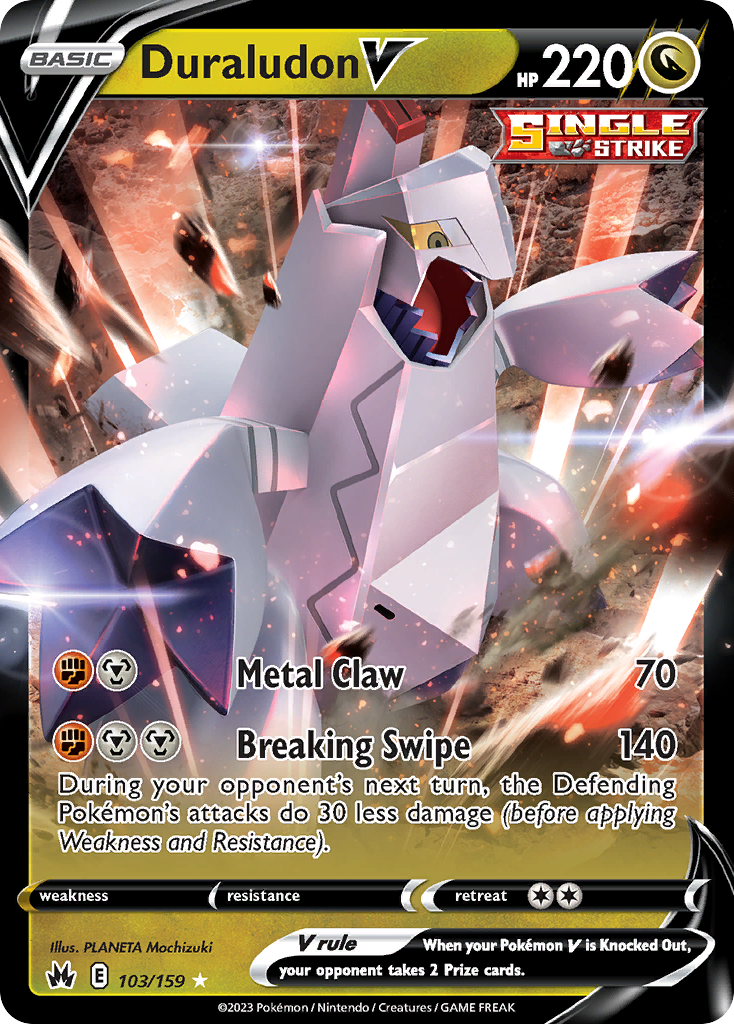 Duraludon V 103 Rare Holo V card from Crown Zenith