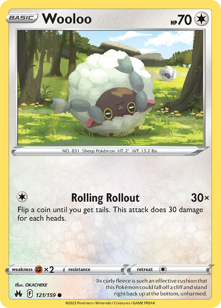 Wooloo 121 Common card from Crown Zenith