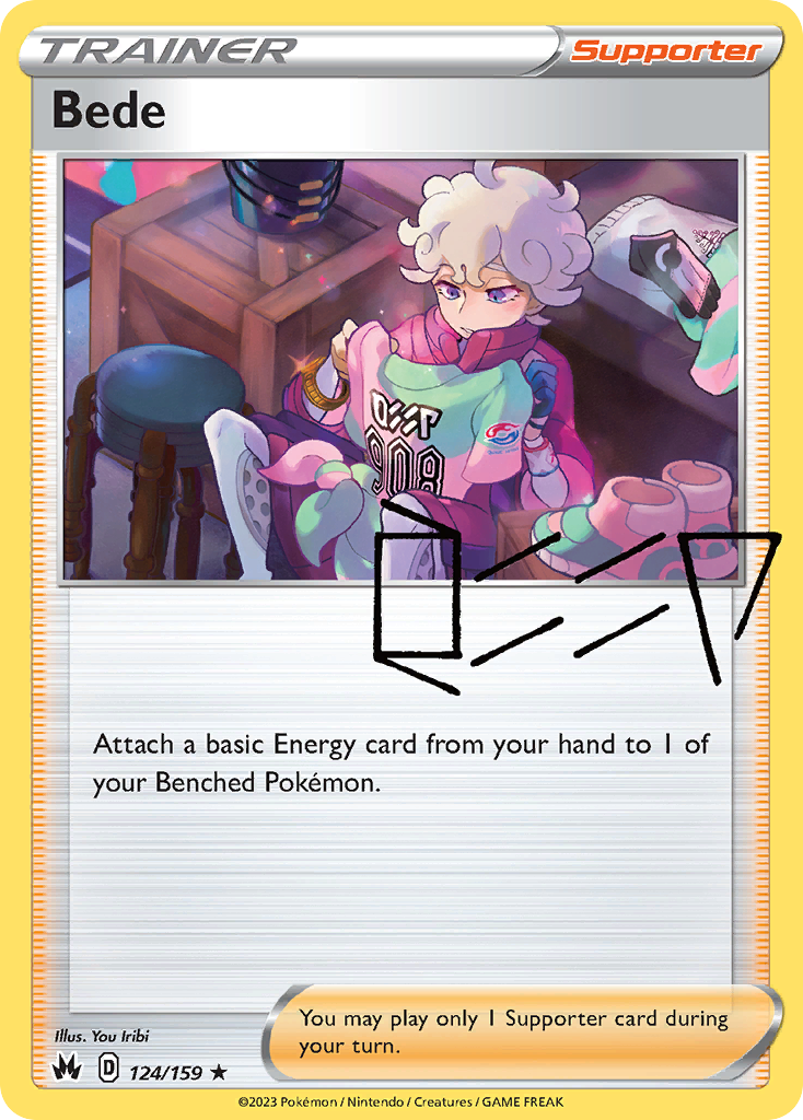 Bede 124 Rare Holo card from Crown Zenith