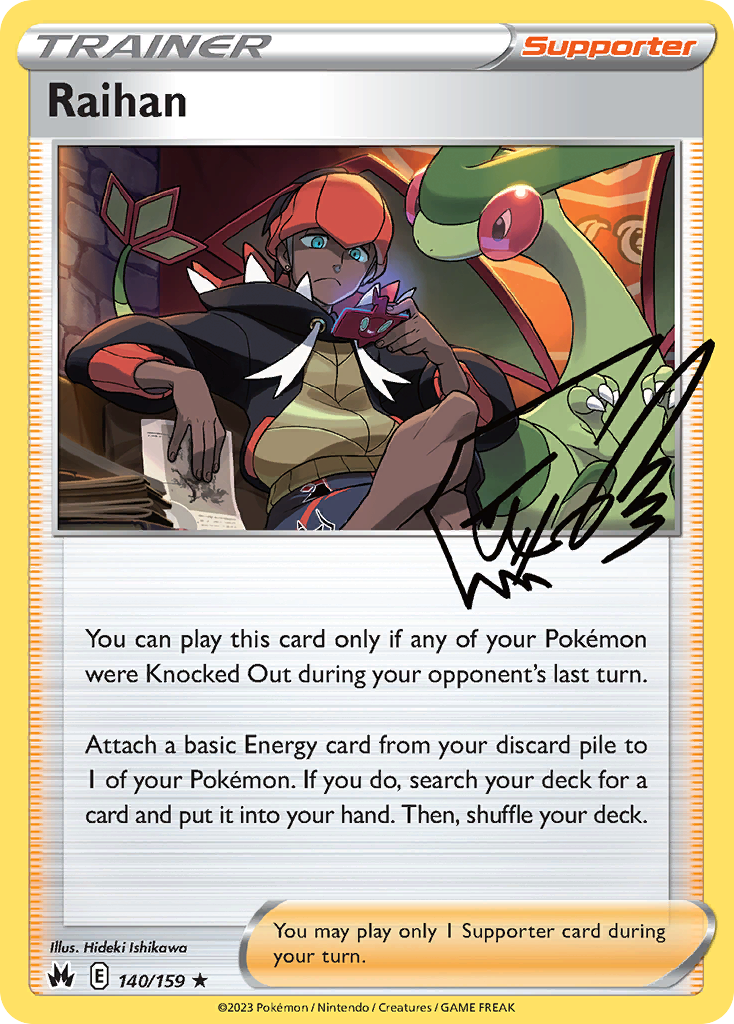 Raihan 140/159 Rare Holo card from Crown Zenith
