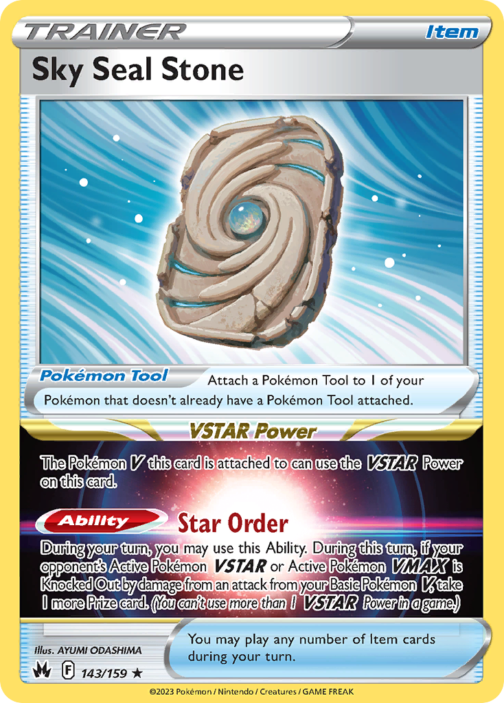 Sky Seal Stone 143 Rare Holo card from Crown Zenith