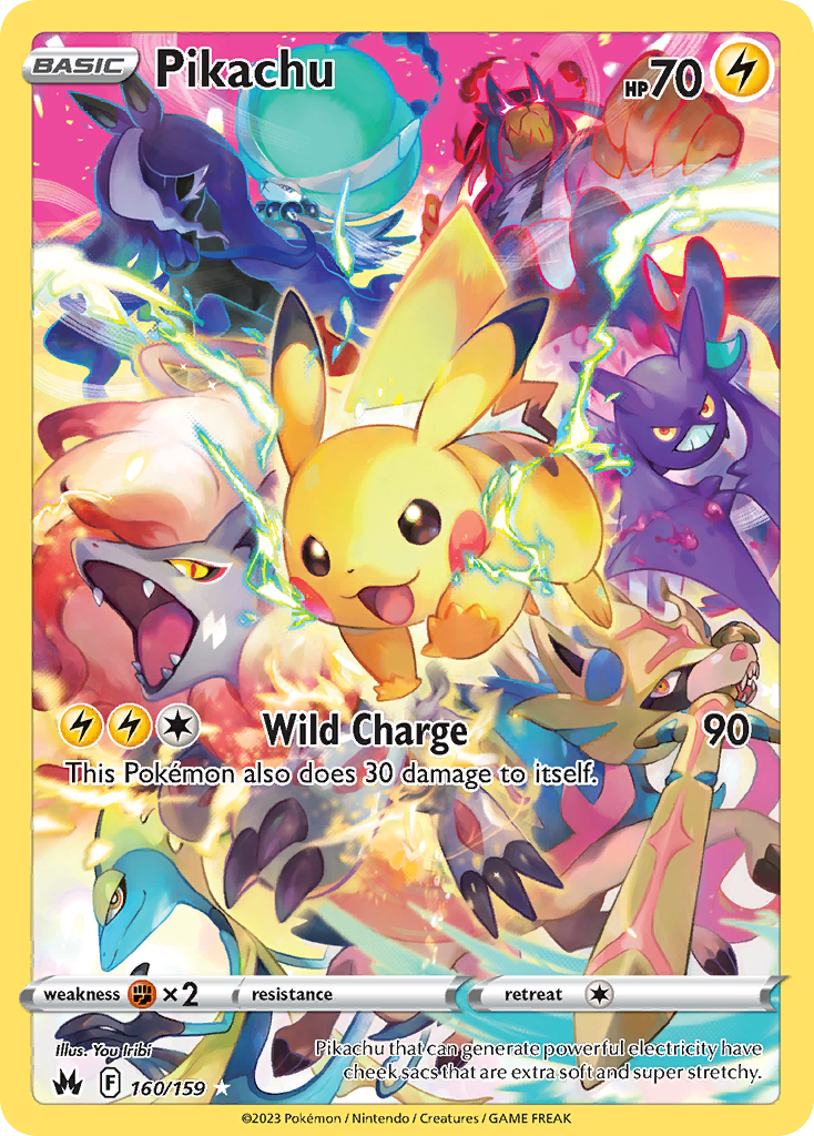 Pikachu 160 Rare Secret card from Crown Zenith