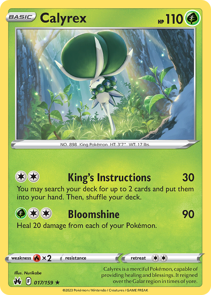 Calyrex 17 Rare Holo card from Crown Zenith