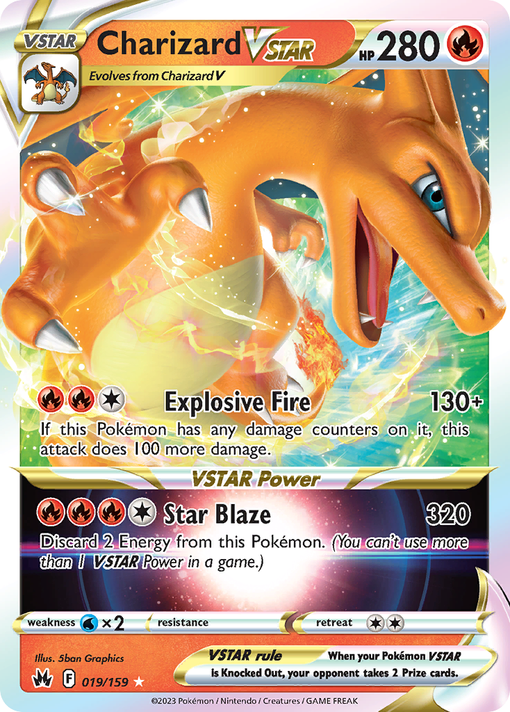 Charizard VSTAR 19 Rare Holo VSTAR card from Crown Zenith