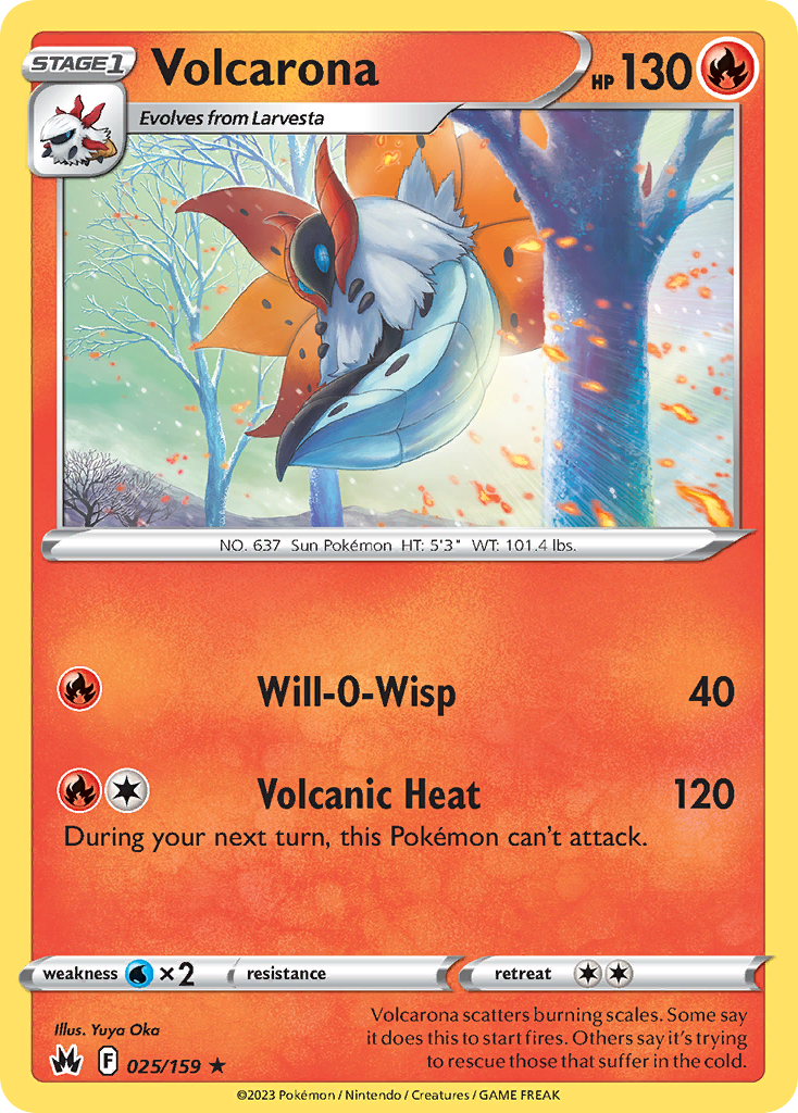Volcarona 25 Rare card from Crown Zenith