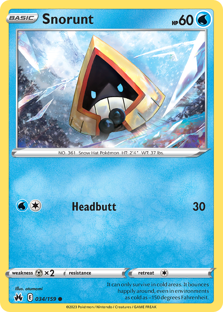 Snorunt 34 Common card from Crown Zenith