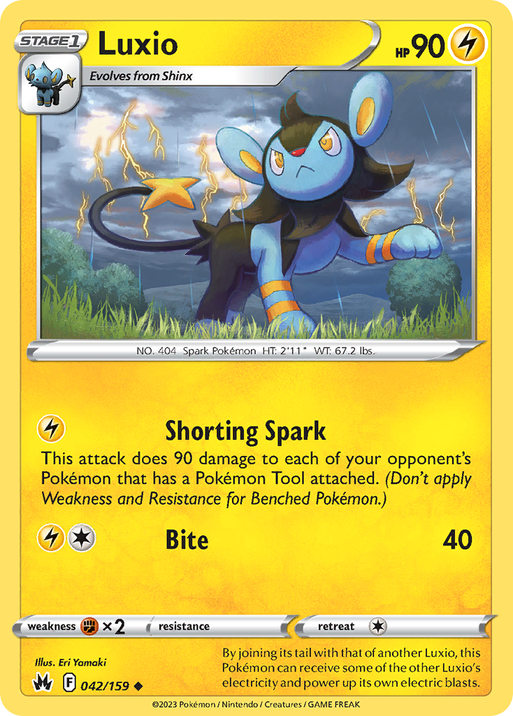 Luxio 42 Uncommon card from Crown Zenith