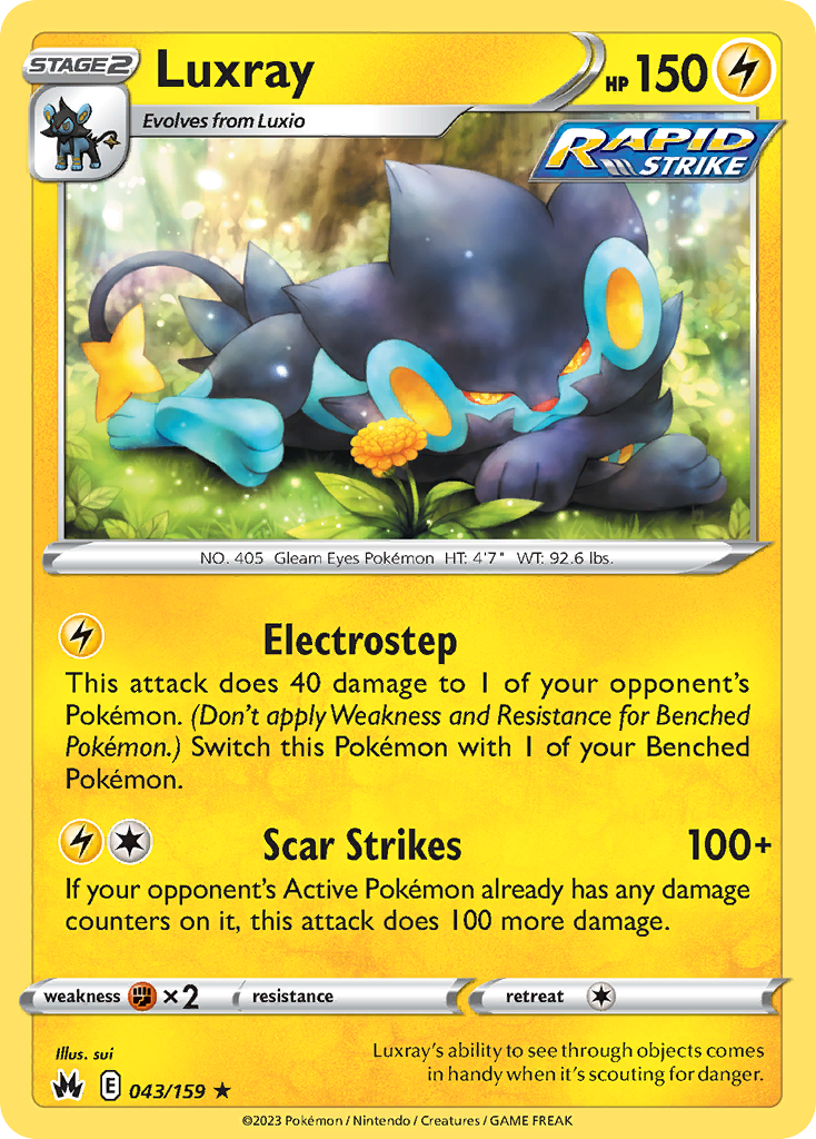 Luxray 43 Rare card from Crown Zenith