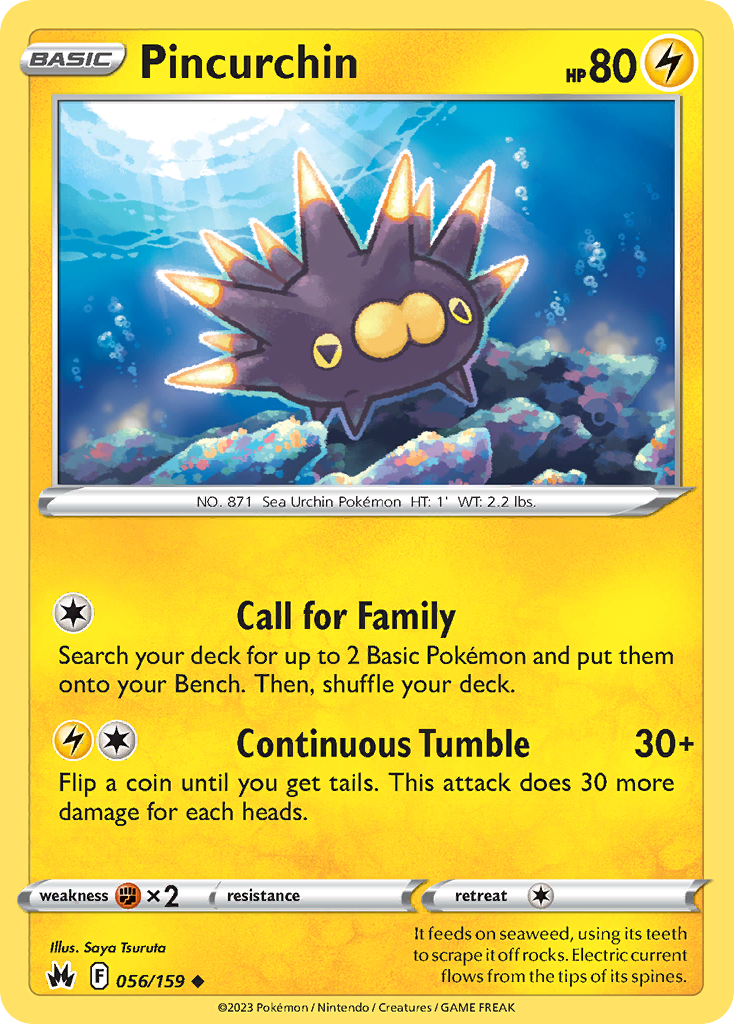 Pincurchin 56 Uncommon card from Crown Zenith