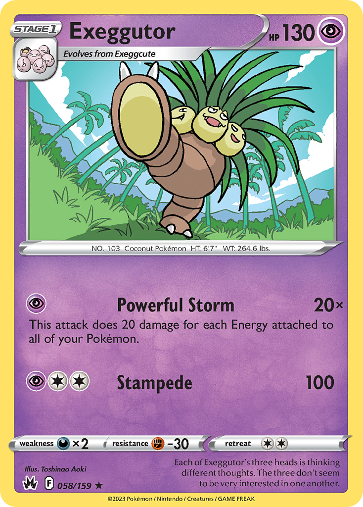Exeggutor 58 Rare card from Crown Zenith
