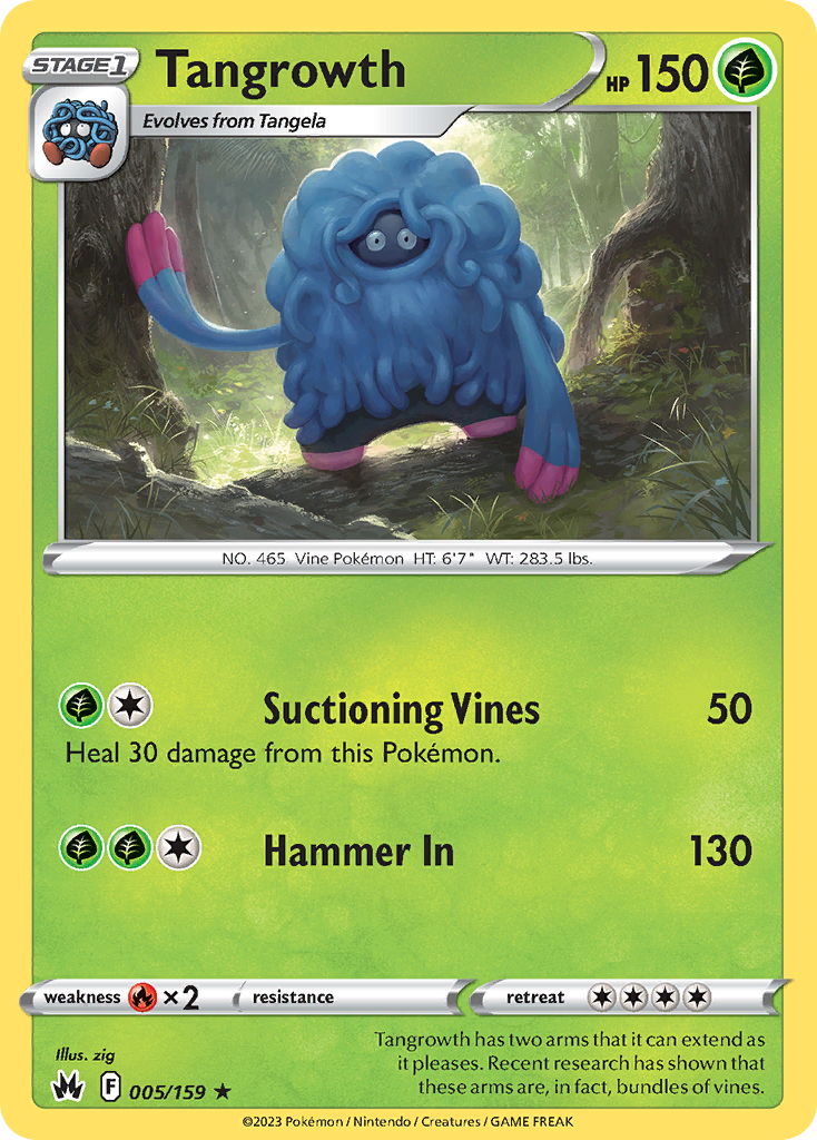 Tangrowth 5 Rare card from Crown Zenith