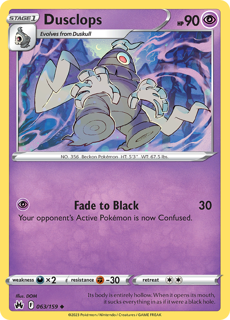 Dusclops 63 Uncommon card from Crown Zenith