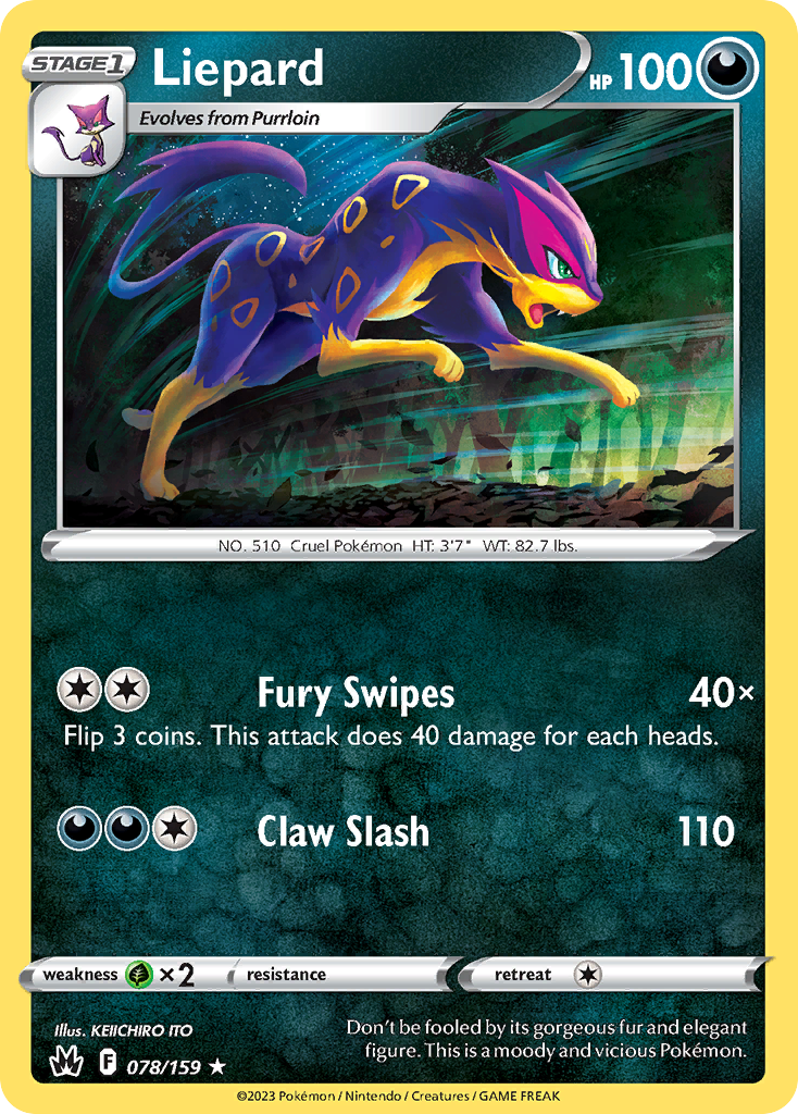 Liepard 78 Rare card from Crown Zenith