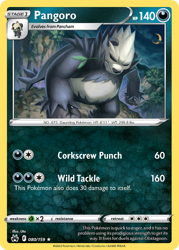 Pangoro 80 Rare card from Crown Zenith