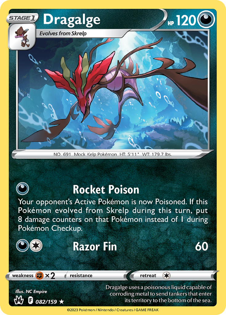 Dragalge 82/159 Rare card from Crown Zenith
