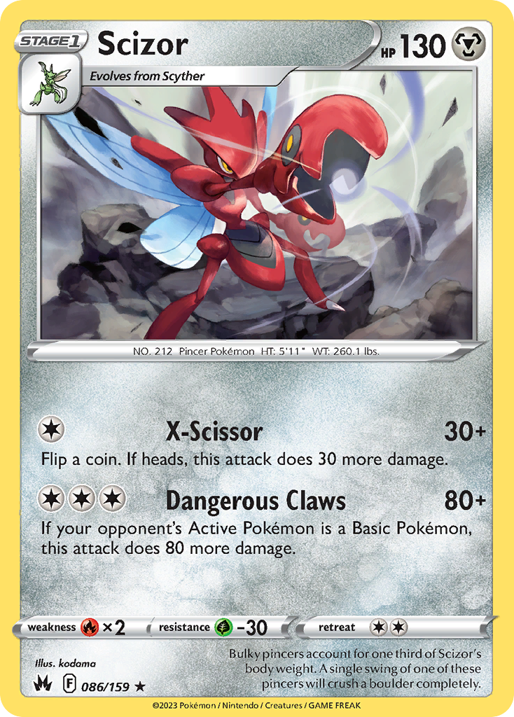 Scizor 86 Rare card from Crown Zenith