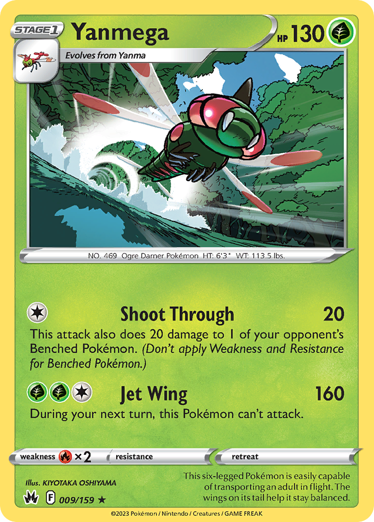 Yanmega 9 Rare card from Crown Zenith