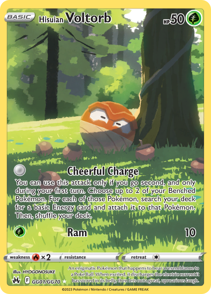 Hisuian Voltorb GG01 Trainer Gallery Rare Holo card from Crown Zenith Galarian Gallery
