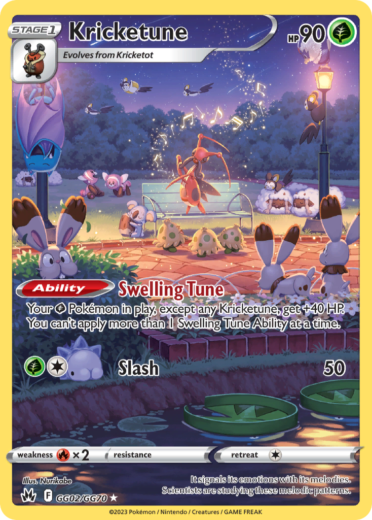 Kricketune GG02 Trainer Gallery Rare Holo card from Crown Zenith Galarian Gallery
