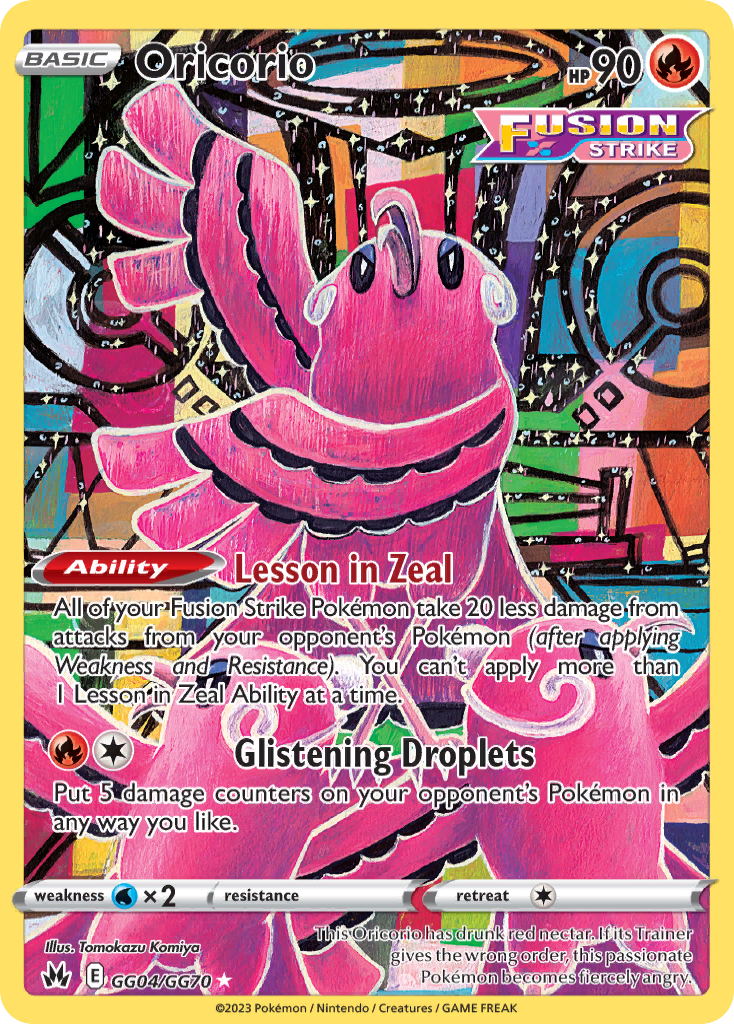 Oricorio GG04/70 Trainer Gallery Rare Holo card from Crown Zenith Galarian Gallery