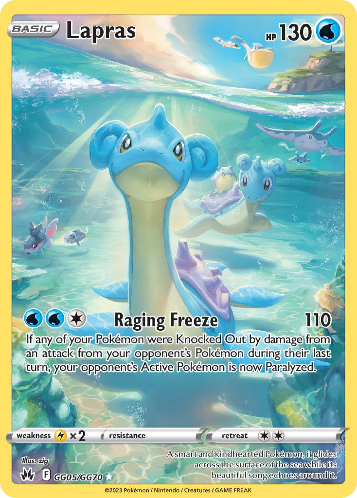 Lapras GG05 Trainer Gallery Rare Holo card from Crown Zenith Galarian Gallery